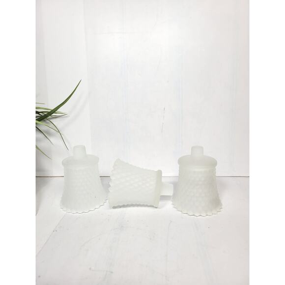 3 Vintage Votive Cups, Homco Frosted Diamond, Sconce Candle Holders Peg Style - Picture 1 of 3